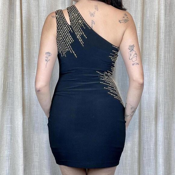 Cache Black Rhinestone Bodycon Dress - Picture 3 of 7